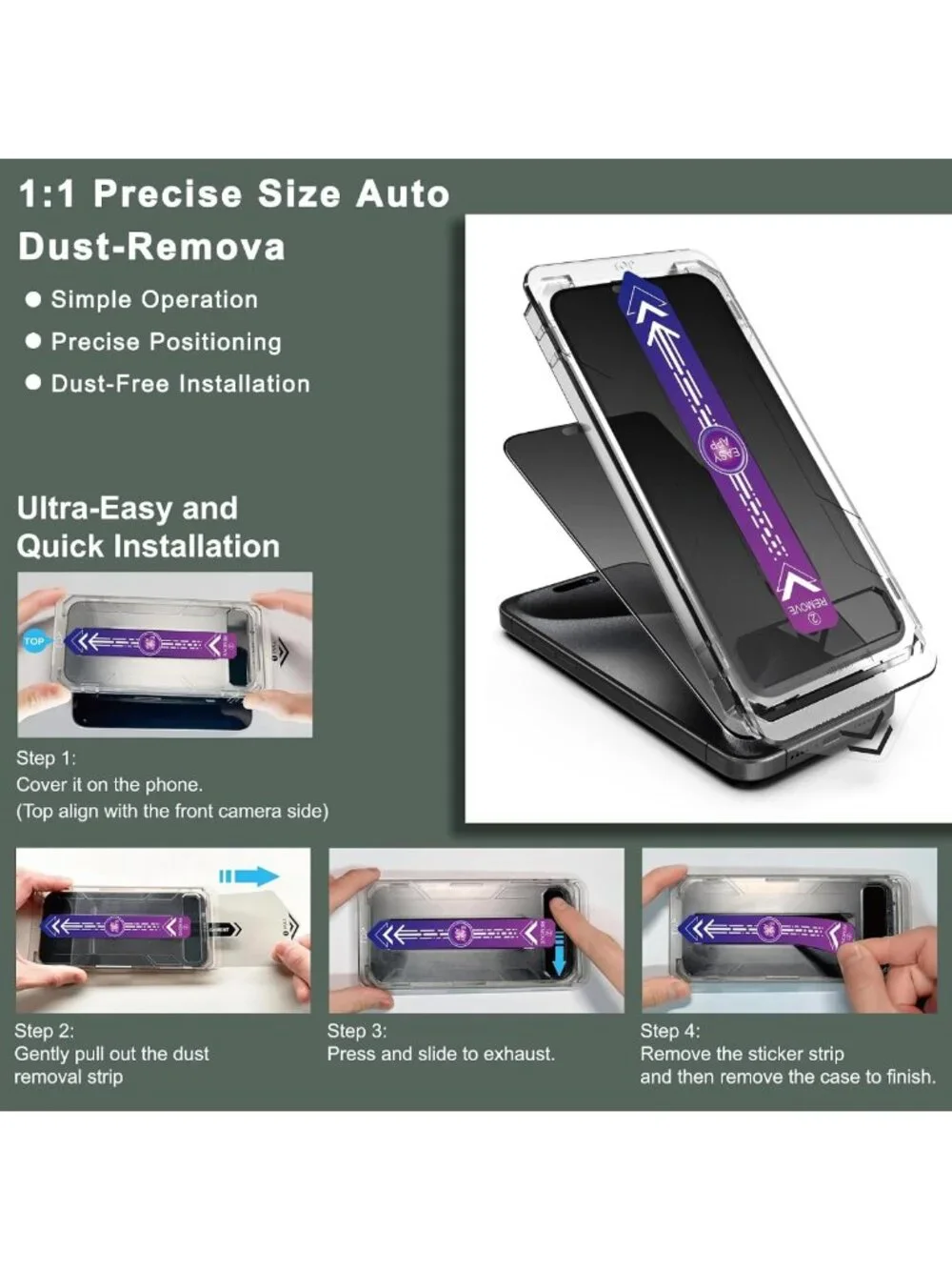 2 Pack Matte Privacy Screen Protector for iPhone 17/16 Pro - Anti-Spy